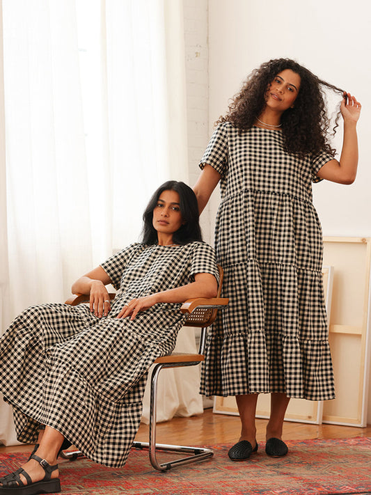 Chalet Tiered Dress Cotton Linen